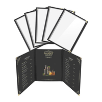 Menu transparent en PVC personnalisé menu A4 livre à la carte liste de boissons gaine coquille menu DIY personnalisé