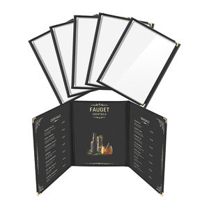 Menú transparente de PVC personalizado, libro de menú A4, lista de bebidas a <span class=keywords><strong>la</strong></span> Carta, funda de <span class=keywords><strong>concha</strong></span>, menú DIY personalizado - Product Image 2