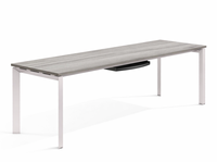 Bureau d'écriture individuel en fer, table de travail moderne pour bureau et étude avec surface spacieuse, plateau en bois écologique réglable