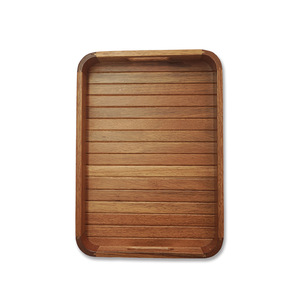 Golden Rosewood Bread <b>Tray</b> With Handles Solid Wood Japanese Minimalist Design For <b>Tea</b> Coffee Serving - Product Image 5