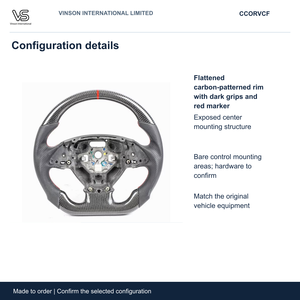 Volante de Fibra de Carbono para Chevrolet Corvette, Configuración Seleccionada con Centro Abierto CCORVCF - Product Image 2