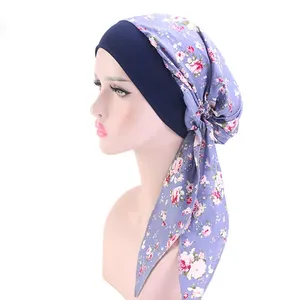 Bonnet de chimiothérapie élégant et doux en gros avec foulards soyeux pour femmes atteintes de cancer, perte de cheveux, bonnet de sommeil - Product Image 1