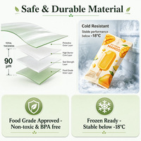 Film d'emballage pour crème glacée imprimé sur mesure JIJID, film plastique de qualité alimentaire pour emballage de sucettes glacées, de glaces et de desserts congelés