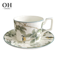 Ensemble tasse à café et soucoupe en porcelaine fine, style européen, pour la maison, le café et le restaurant