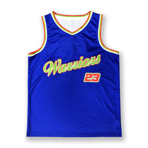 Jersey basket desain bordir jaring pria seragam basket sublimasi kustom - Product Image 2