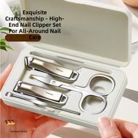 Maniküre-Pediküre-Set Nagelknipser-Kit Eingewachsene Zehennagelschere Nagelhautschieber Nagelfeile Hornhautentferner Lederetui für Geschenk und Reise