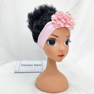Nuovo arrivo carino bambini fascia parrucca decorazione per ragazza moda ragazza <span class=keywords><strong>parrucche</strong></span> senza pizzo anteriore afro <span class=keywords><strong>parrucche</strong></span> della neonata con fascia - Product Image 3