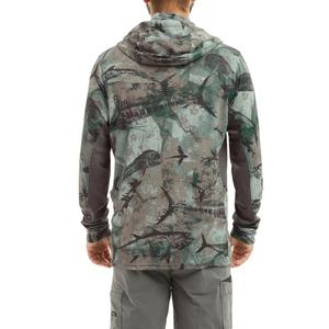 New Spf Upf 50 <b>Shirt</b> Rash Guard Fishing Clothes Blank Solid Color Men'S Long Sleeve Mesh Vented Uv <b>Sun</b> Fishing Hoodie - Product Image 4