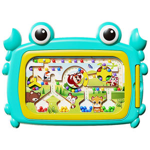 Juguetes educativos de plástico para niños transfronterizos cangrejo cepillo magnético tablero de dibujo atracción magnética laberinto cuentas bebés 0-3 - Product Image 1