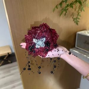 คลิปหนีบ<span class=keywords><strong>ผม</strong></span>พู่ทำด้วยมือทำจากผ้าที่หรูหราสำหรับผู้หญิงเครื่องประดับงานปาร์ตี้และเด็กผู้หญิง - Product Image 2