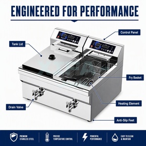 <span class=keywords><strong>Friteuse</strong></span> Électrique 38L à Contrôle Numérique, Température Précise, Résultat de Friture Uniforme, Usage Commercial – Meilleures Ventes - Product Image 3