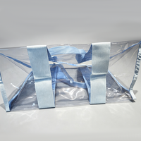 Sac fourre-tout en PVC transparent imperméable personnalisé avec pochette zippée amovible et poignée en sangle pour la plage et les voyages, 43x30x20cm