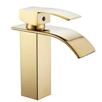 Robinet de lavabo cascade noir en laiton, mitigeur de salle de bain à poser sur comptoir