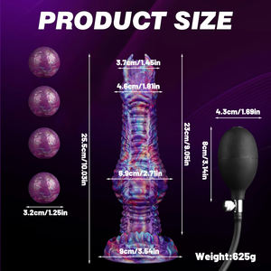 Dildo Gigante con Nodo a Forma di Cavallo e 4 Uova, Giocattolo Sessuale Fantasioso per Uso Anale, Gonfiabile con Pompa, in Silicone Morbido Impermeabile - Product Image 5