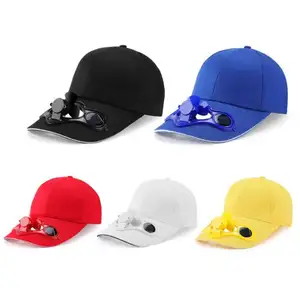 Hochwertige verstellbare Bequemkeits-Hut 100% Baumwolle Solarstrom breite Kante modische Mütze mit Kühlventilator für Golf im Freien Baseball Sport
