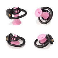 Jouets sexuels pour hommes, cage de chasteté en plastique rose, petit modèle inversé, corps inférieur masculin, outil caché, verrouillage du pénis, bondage