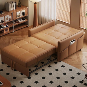 Sofá Cama Modular Moderno 3 en 1 con Almacenamiento, Respaldo Ajustable, Tapicería de Cuero y Estructura de Hierro para Sala de Estar - Product Image 1
