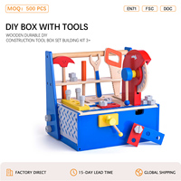 Boîte à outils de construction en bois durable DIY, kit de construction, 3+ jouets d'ingénierie créative Montessori, cadeau, logo personnalisé OEM ANNA BECK