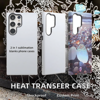 Coque de téléphone antichoc en TPU+PC vierge pour sublimation par transfert thermique avec protection d'objectif pour S24