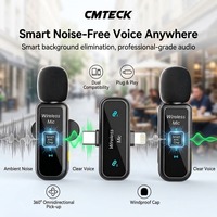 Microphone Lavalier Sans Fil Prix Usine 2-en-1 Compatible avec la Plupart des Appareils