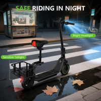 İngiltere Yerel Stokları 350W Elektrikli Scooter, Koltuk ve Arka Sepetli, Katlanabilir Yetişkin Şehir E-scooter'ı, Akıllı Uygulama Kontrolü ile