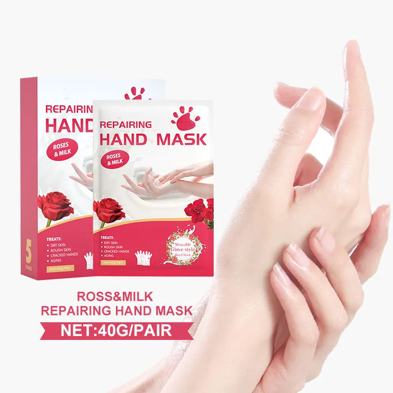 Groothandel Biologische Huidverzorging Rose Peeling Hand Masker Voor Hydraterende Whitening Exfoliërende Repareren Hand Masker