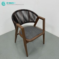 Chaise de salle à manger moderne et minimaliste en aluminium et rotin, confortable pour jardin, patio, parc et espaces extérieurs