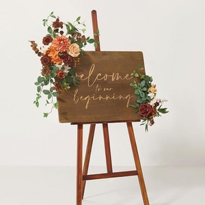 Ensemble de guirlande suspendue de fleurs de banc d'allée de huit pièces fleurs artificielles en soie pour la cérémonie de mariage - Product Image 3