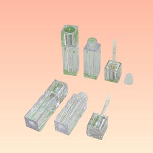 Hot Sell Factory Direct <b>Sales</b> Stock 3ml Capacity Transparent Square Wavy Pattern Lip Gloss Tubes - Product Image 4