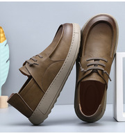 Chaussures décontractées vintage pour hommes, style Bock, avec semelle souple, respirantes et polyvalentes, en cuir, à enfiler, OEM