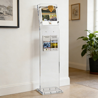 Support de signalisation sur pied en acrylique transparent, écologique et portable, pour affiches A4, graphiques publicitaires et brochures