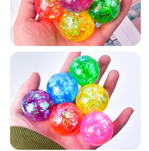 ลูกบอลบีบสีรุ้งเหลือบมุกใส TPR ของเล่นบีบคลายเครียด ของชำร่วยงานปาร์ตี้ ขายส่ง - Product Image 4