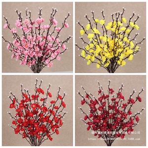 Mini branche de fleur de prunier artificielle blanche pour la décoration intérieure, en polyester, arrangement de bureau - Product Image 5