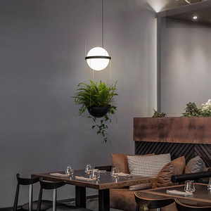 Lustre <span class=keywords><strong>en</strong></span> <span class=keywords><strong>fer</strong></span> <span class=keywords><strong>forgé</strong></span> pour plantes, éclairage décoratif pour îlot <span class=keywords><strong>de</strong></span> bar, comptoir <span class=keywords><strong>de</strong></span> salle à manger, style nordique moderne minimaliste - Product Image 4