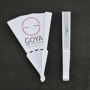Éventail pliant personnalisé en tissu avec poignée en plastique, écologique, fait main, de haute qualité, avec logo imprimé sur mesure, vente en gros - Product Image 5