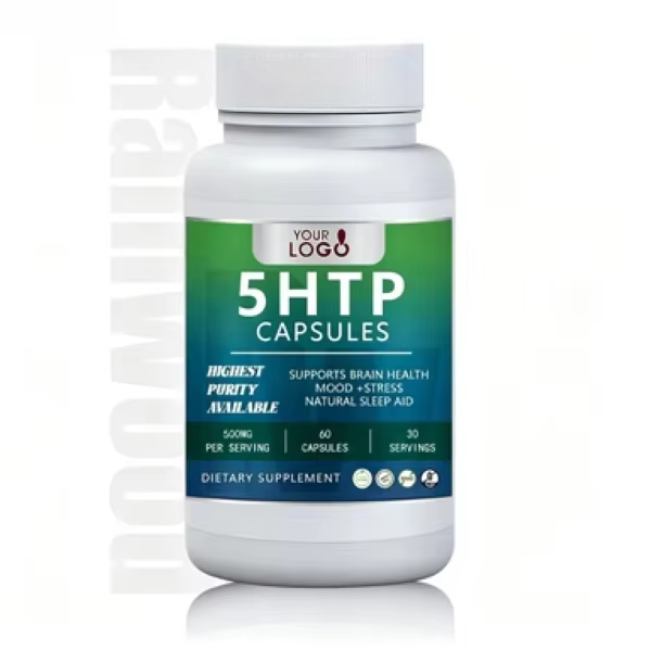 2026 New Trend Health Products Wholesale Food Grade 5-HTP Capsules Vitamin for Relaxing Mood Support, Bottle/Barrel Packaging