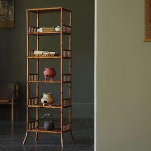 Étagère de rangement en bambou de style chinois, bibliothèque multi-niveaux sur pied pour salle de thé, salon, étagère de présentation - Product Image 3