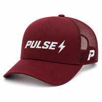 Casquette Trucker Ajustable Bordeaux et Blanche à Visière Pré-courbée, Taille Unique, Vente en Gros, Cadeau Promotionnel, Fabrication Directe Usine, Marque Privée, OEM, ODM