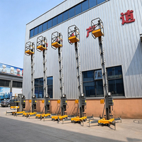 Plateforme élévatrice verticale à mât unique en alliage d'aluminium, plateforme aérienne mobile, échafaudage électrique, installation de panneaux solaires, 150 kg