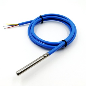 เซ็นเซอร์วัดอุณหภูมิแบบท่อแบนสแตนเลส Pt100 Pt500 Pt1000 RTD พร้อมสายถัก - Product Image 4