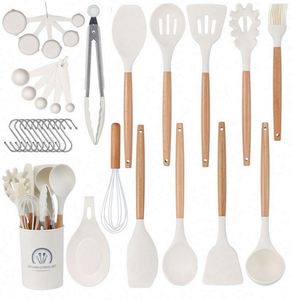 Chufei Kitchen Accessories Cooking <b>Tools</b> <b>Silicone</b> Utensil Set of 33 Pieces with Storage Bucket Color Box - Product Image 3
