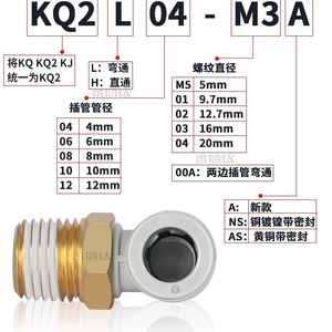 SMC <b>Quick</b> Connect Pneumatic <b>Connector</b> Straight-Through Brass Air <b>Connector</b> External Thread New - Product Image 2