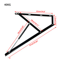 Wejoy 90cm de longueur 400N Support Charnière Cadre Mécanisme de lit avec élévateur à gaz
