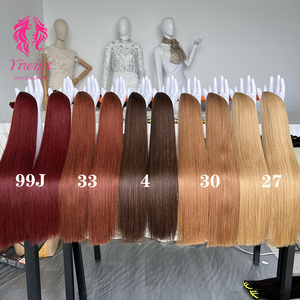 99J kırmızı renk insan toplu saç düz saç örgü için 50/100g Set başına çift çizilmiş insan örgü saç toplu - Product Image 6