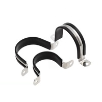 Collier de serrage en U en acier inoxydable avec caoutchouc, à deux trous, type selle