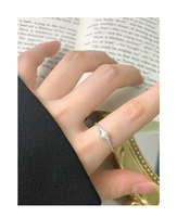 Bague minimaliste coréenne en argent pour homme avec perle, bijou de mode, bague ouverte en forme géométrique avec perle