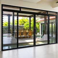 Fenêtres à persiennes en aluminium et verre modernes personnalisées, système de ventilation combiné avec volets extérieurs, villa de luxe