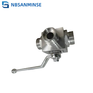 Vanne à bille trois voies KHB3K SS316 1 pouce filetée haute pression pour eau, huile et autres fluides pour systèmes hydrauliques et pneumatiques - Product Image 2