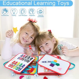 Tablero de Actividades Montessori con Diseño de Nave Espacial para Niños y Niñas, Regalos, <span class=keywords><strong>Juguetes</strong></span> Sensoriales para Niños Pequeños, Autismo, Juguete Educativo de Viaje, Libro de Actividades de Fieltro - Product Image 5