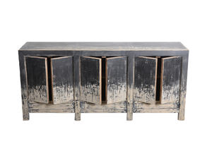 שאבי שיק צבוע יבש בסגנון wabisabi במצוקה סגנון wabisabi טבוע עץ שחור שש דלתות - Product Image 3